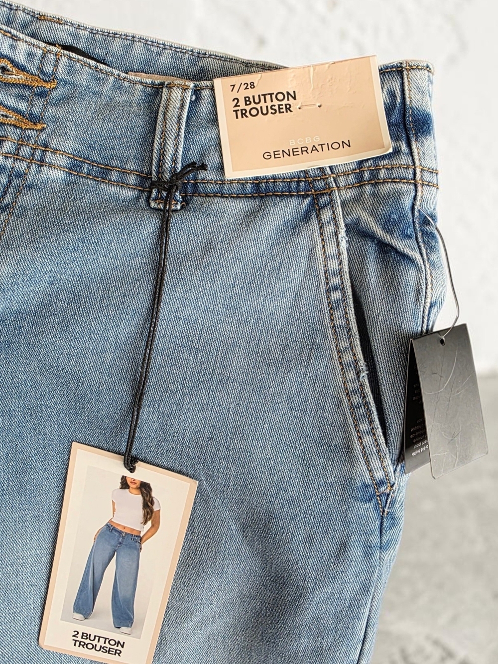 BCBGeneration Light Blue Wide-Leg Jeans